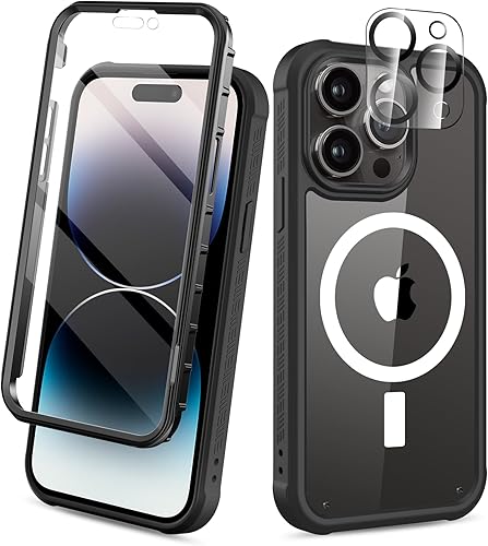 Miniatura 31 de Funda para iPhone 15 de cuerpo completo, protector de pantalla integrado, con protector de lente de cámara, [antiamarilleamiento], funda protectora