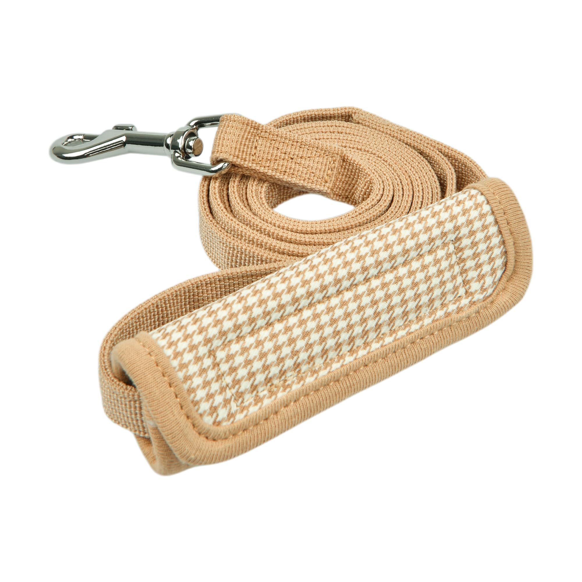 Laisse pour chien Puppia Amatus beige taille M motif pied-de-poule