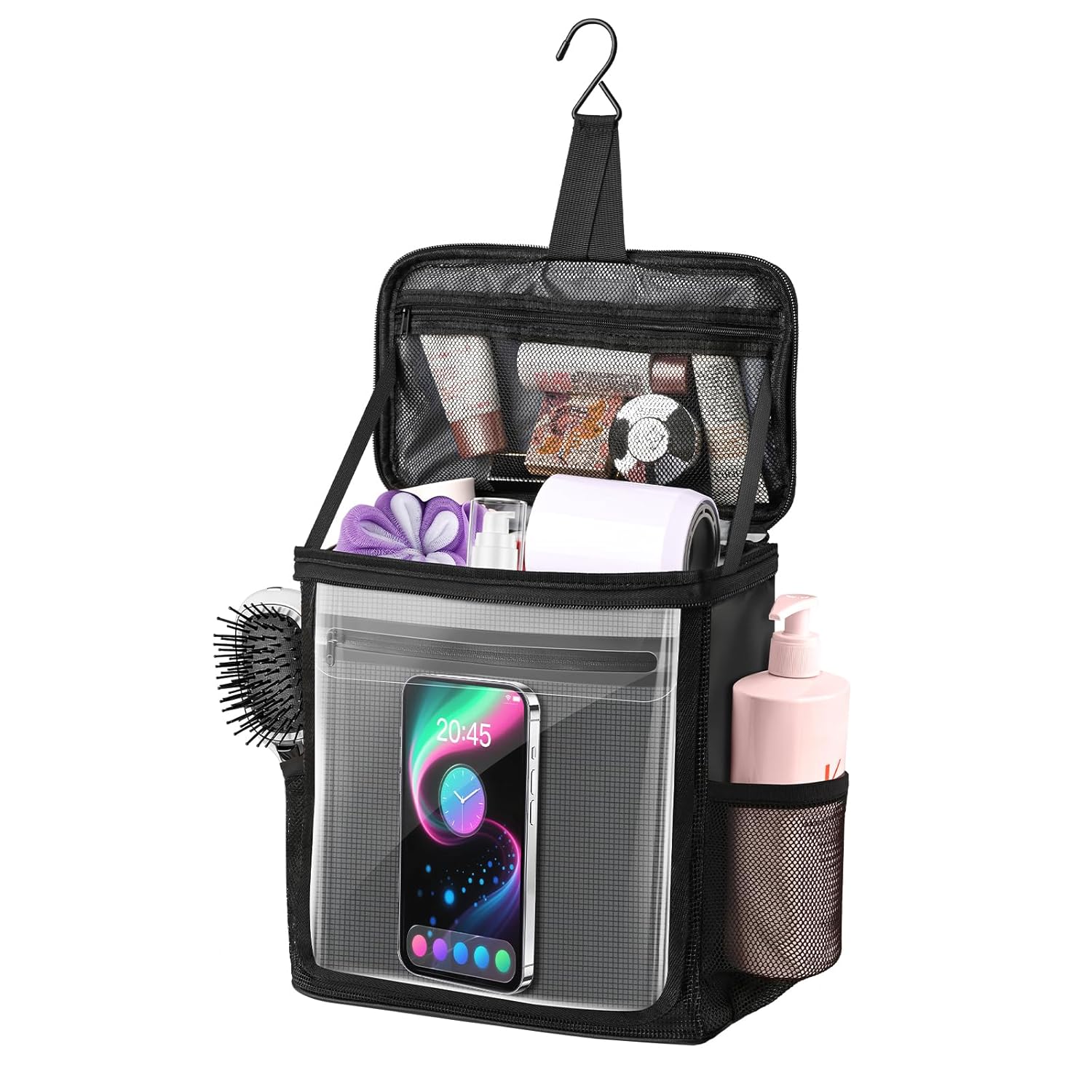 Kebrela Hanging Shower Caddy Portable Travel Toiletry Bag for Men Women Large Capacity with Hook Dorm Room Essentials