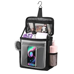 Kebrela Hanging Shower Caddy Portable Travel Toiletry Bag for Men Women Large Capacity with Hook Dorm Room Essentials