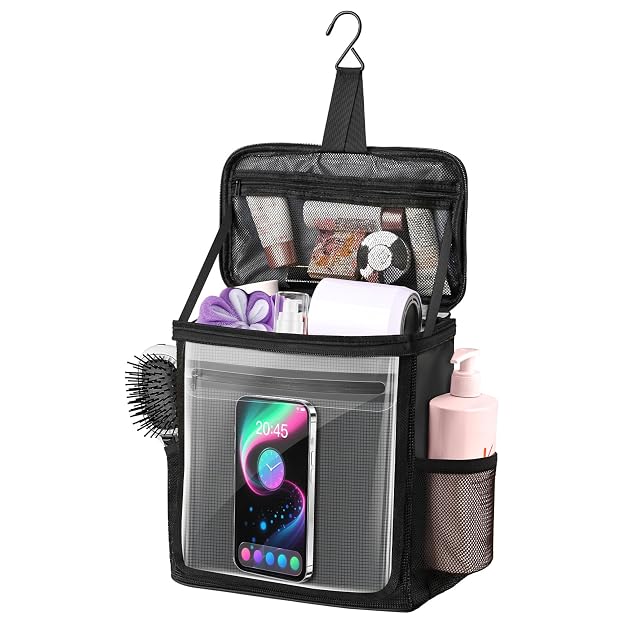Kebrela Hanging Shower Caddy Portable Travel Toiletry Bag for Men Women Large Capacity with Hook Dorm Room Essentials