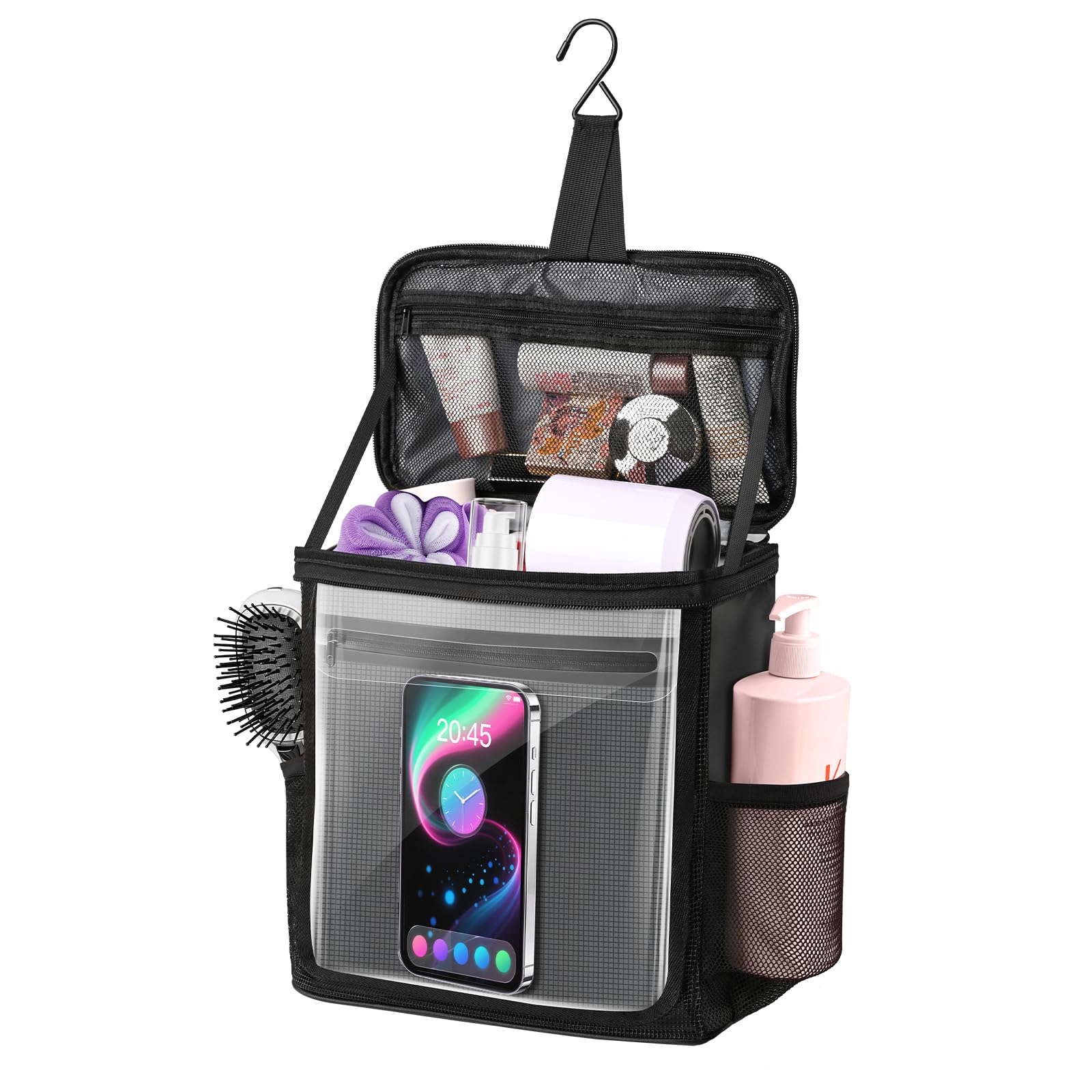 Kebrela Hanging Shower Caddy Portable Travel Toiletry Bag for Men Women Large Capacity with Hook Dorm Room Essentials