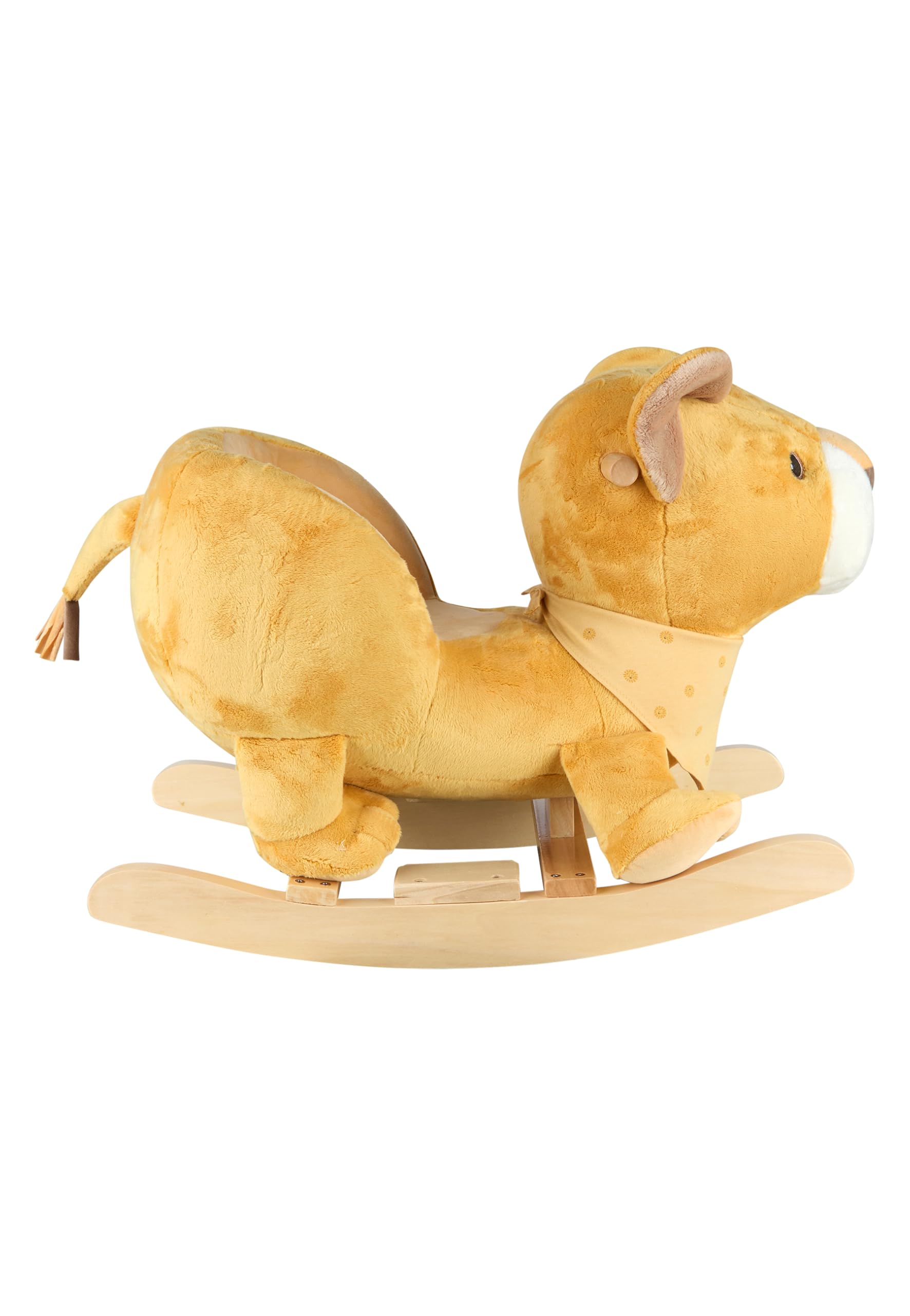 Sterntaler Schaukeltier Löwe Leo - Schaukelpferd aus Flausch & Holz - weiche Sitzfläche - Spielzeug Wippe für Kleinkind - Indoor - Geschenk Idee - Unisex, mattgelb