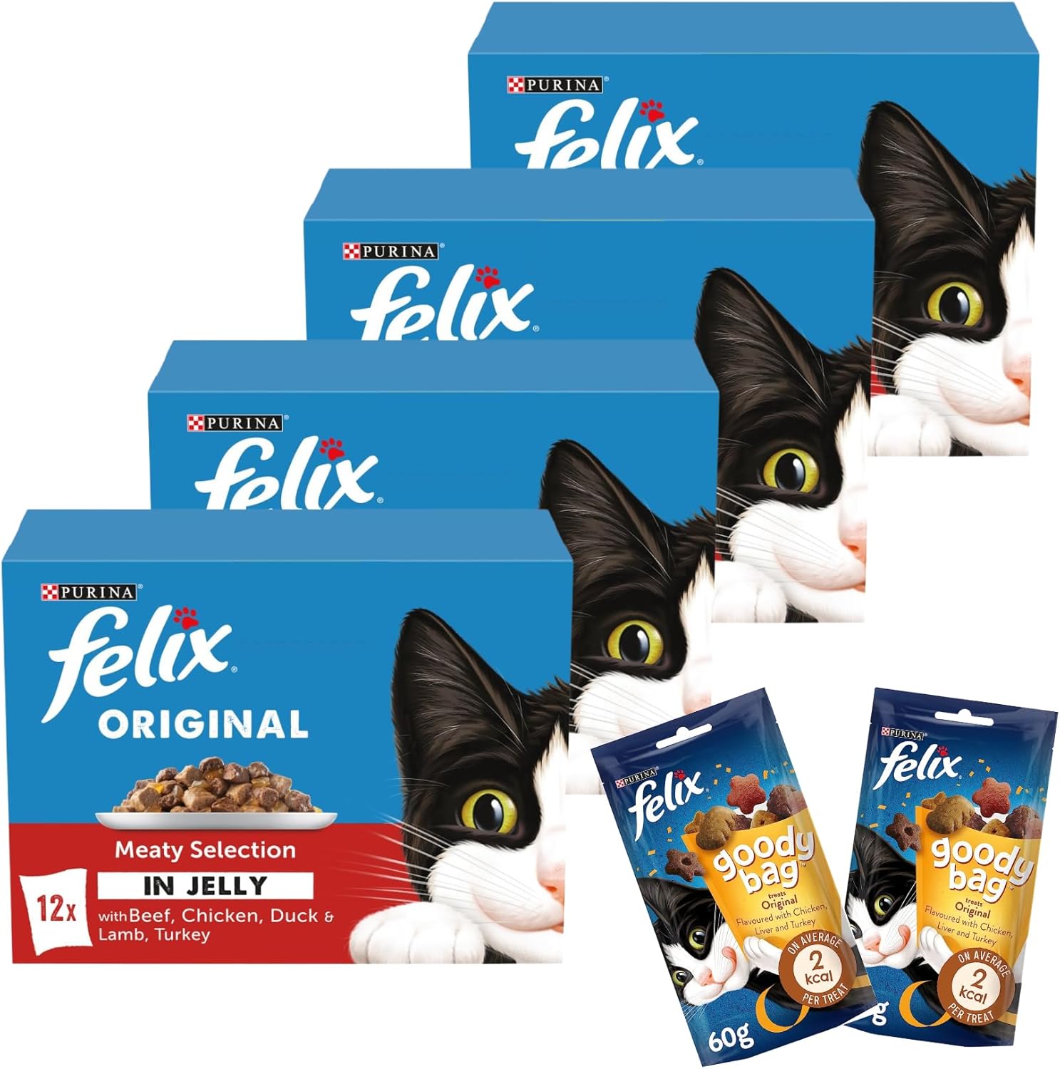 Bulk Buy Cat Food in Jelly Pouches Felix Original Meaty Selection in