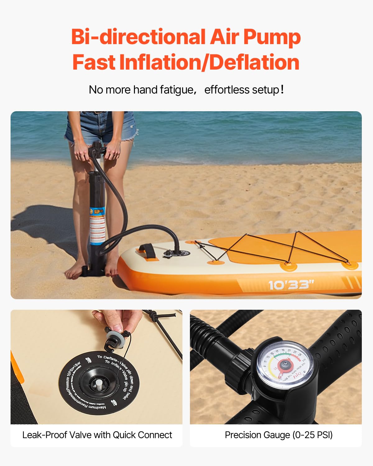 VEVOR Tabla de Paleta Surf Inflable con Asiento, Ultraligera, con Bomba, Remo, Aleta, Mochila, Correa de Tobillo, Conveniente, para Jóvenes y Adultos, 304,8 x 83,8 x 15,2 cm, Carga de 150 kg