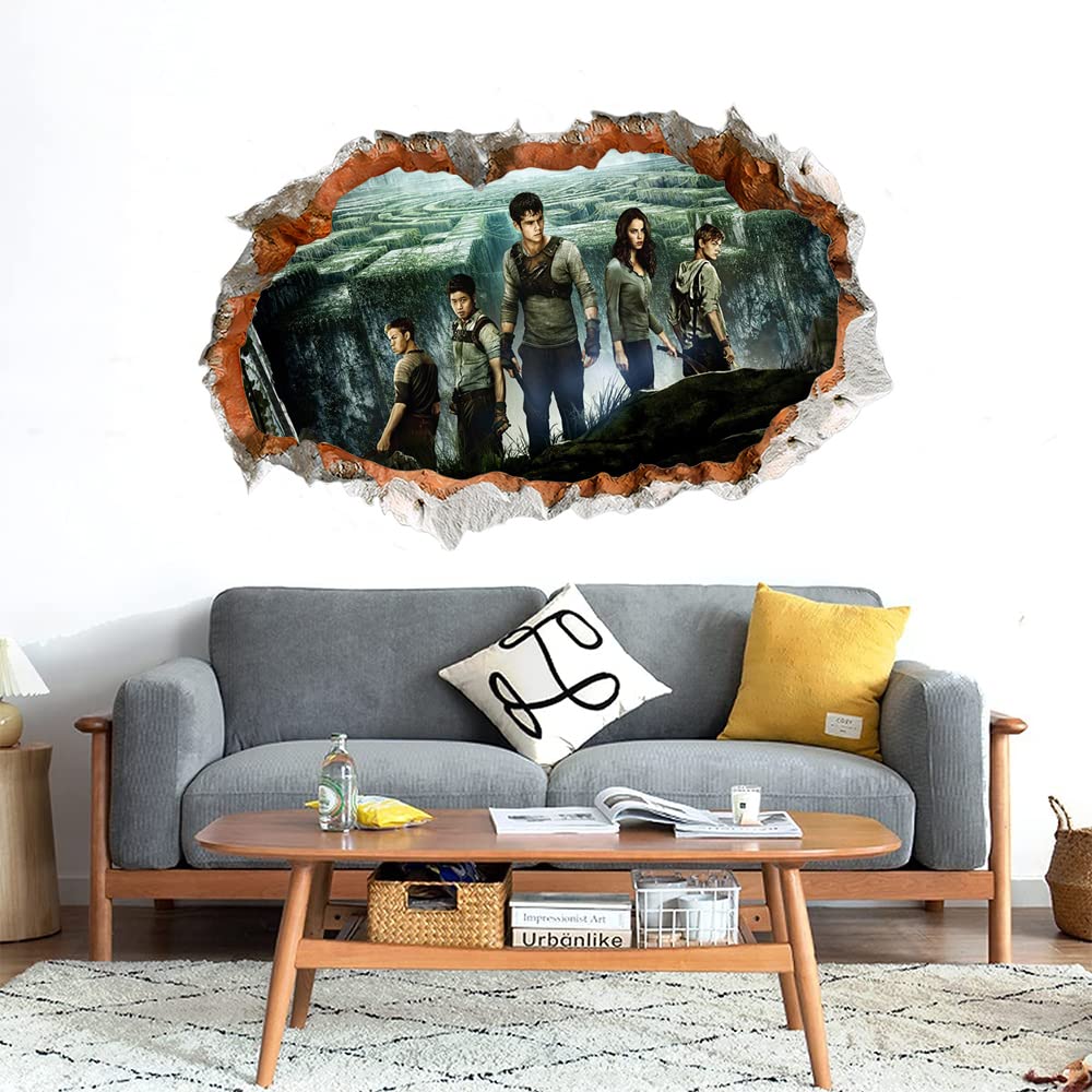 GADGETS WRAP Printed Wall Decal Sticker Broken Smashed Bricks Wall Style Decal (81cm x 55cm) - The Maze Runner