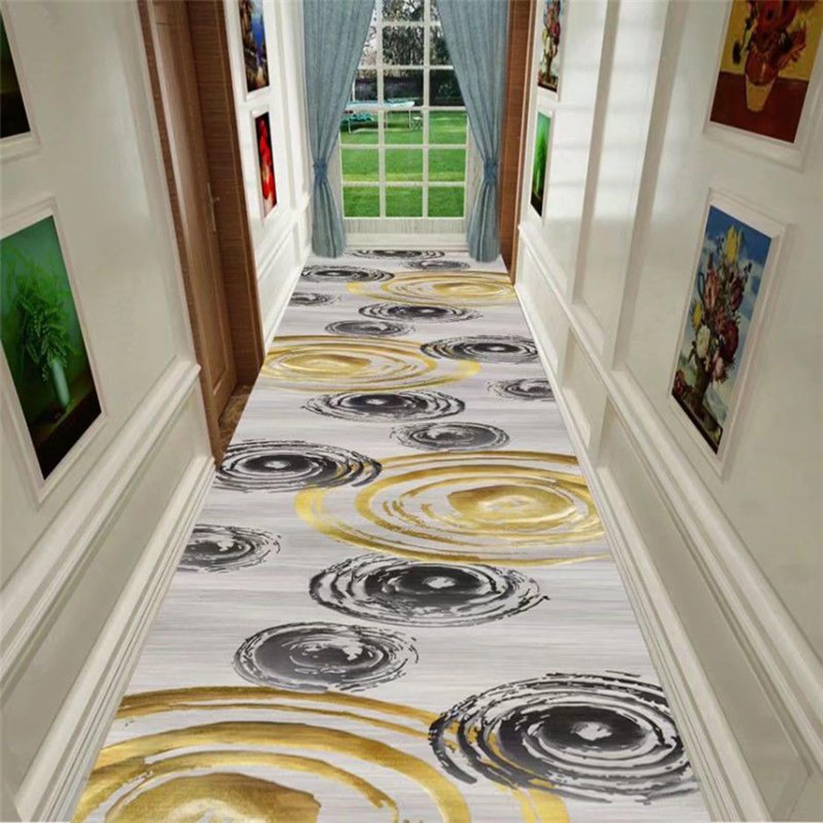Tapis de couloir antidérapant AZMANI lavable de 0.8m x 2m pour entrée