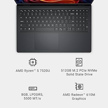 DELL　dc15255（新品　未開封） Amazon.com: Dell 15 Laptop DC15255-15.6-inch FHD 120Hz