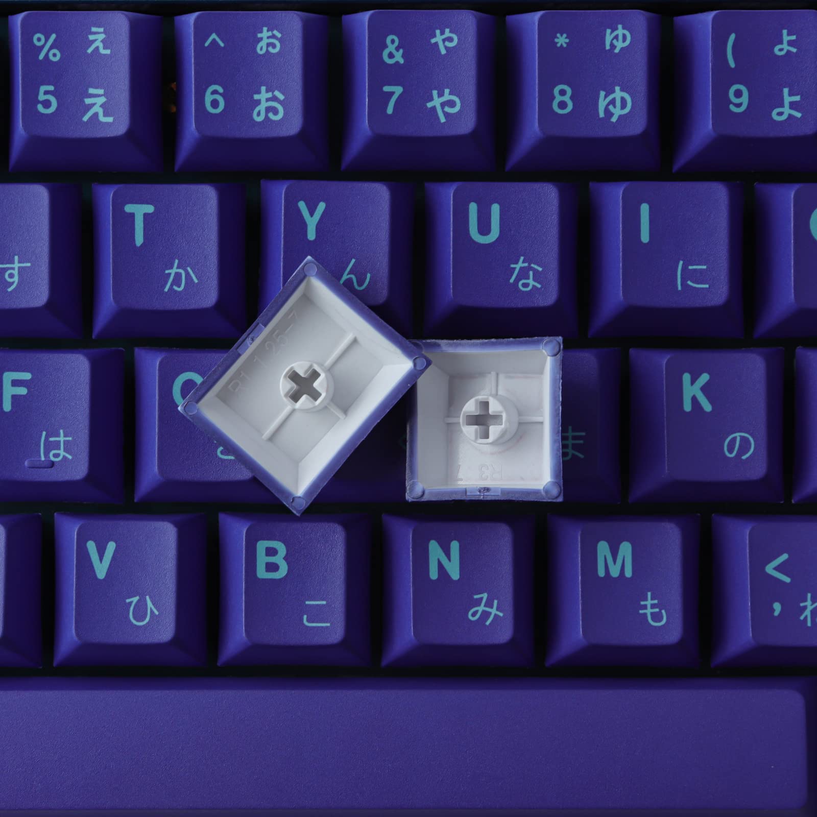 Sunzit PBT Keycaps, 159 Touches Cherry Profile Dye Sublimation Laser Keycap avec Barre d'espacement 7U Convient pour Clavier mécanique ISO ANSI MX Cherry