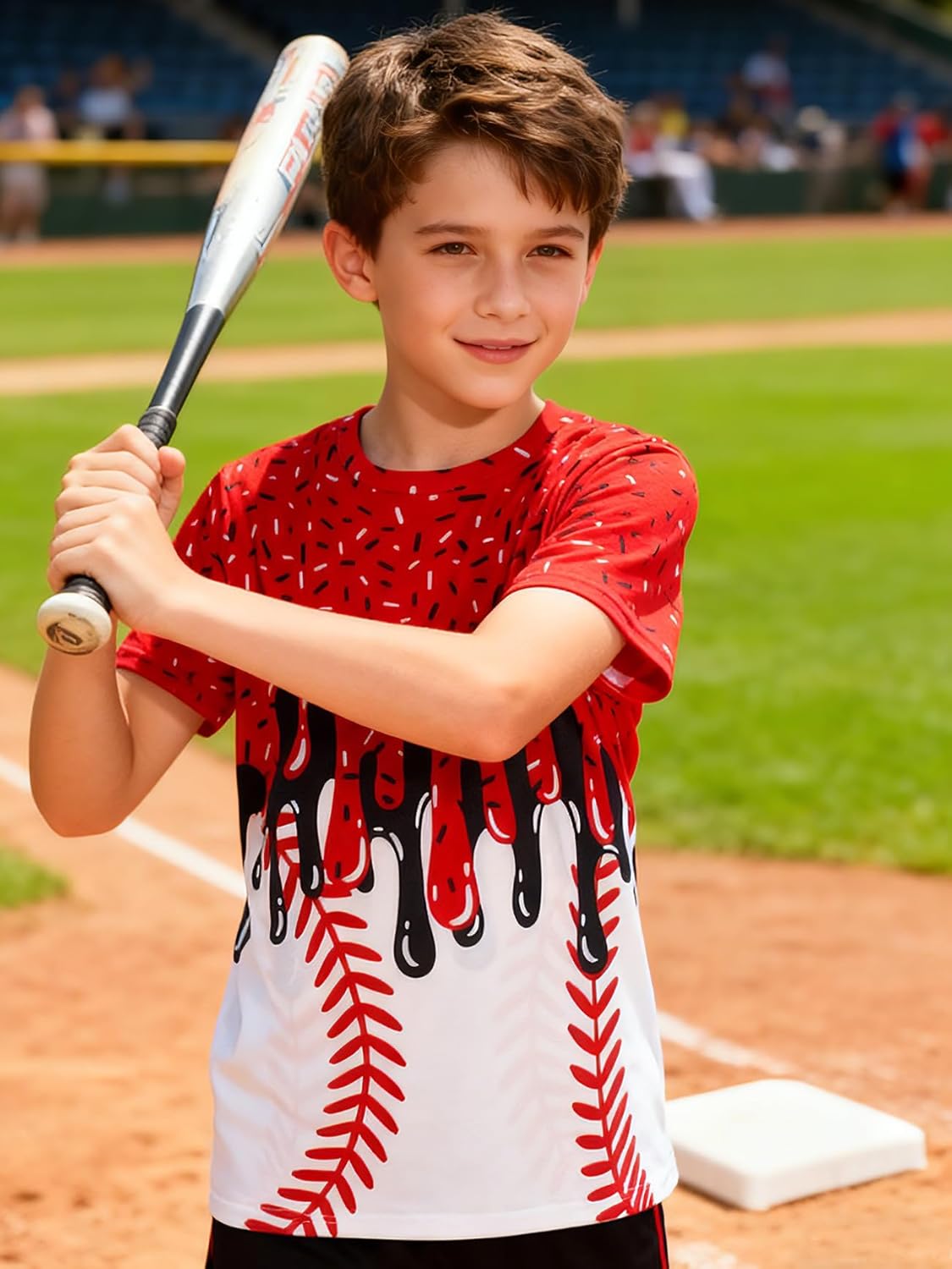 uideazone Boys Girls 3D Graphic Printed T-Shirt Crewneck Short Sleeve Tees 6-14 Years - Image 3