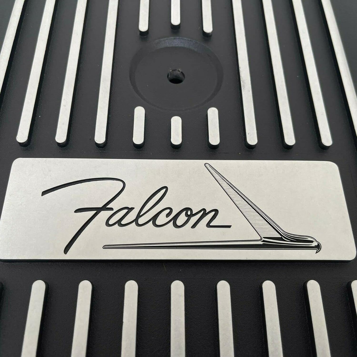 13" Round Falcon Air Cleaner Kit - Black, Finned - Ansen USA