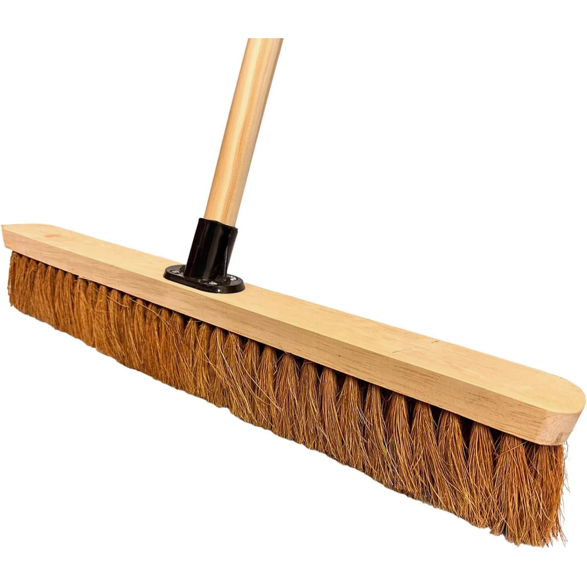 LSC 24” Broom Indoor Outdoor Soft Broom Sweeping Brush with Wooden Handle Natural Coco Bristles Indoor Floor Brush with Dense Soft Bristles Brooms for Room (PACK OF 1)