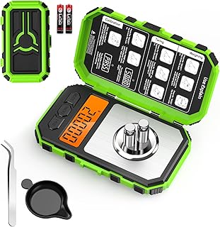 [New Version] ORIA Professional Milligram Scale, 50g 0.001g Digital Kitchen Scale, Portable Jewelry Scale with Tare Function, LCD Backlit Display (2*10g Calibration Weight/Battery/Tweezers Included)