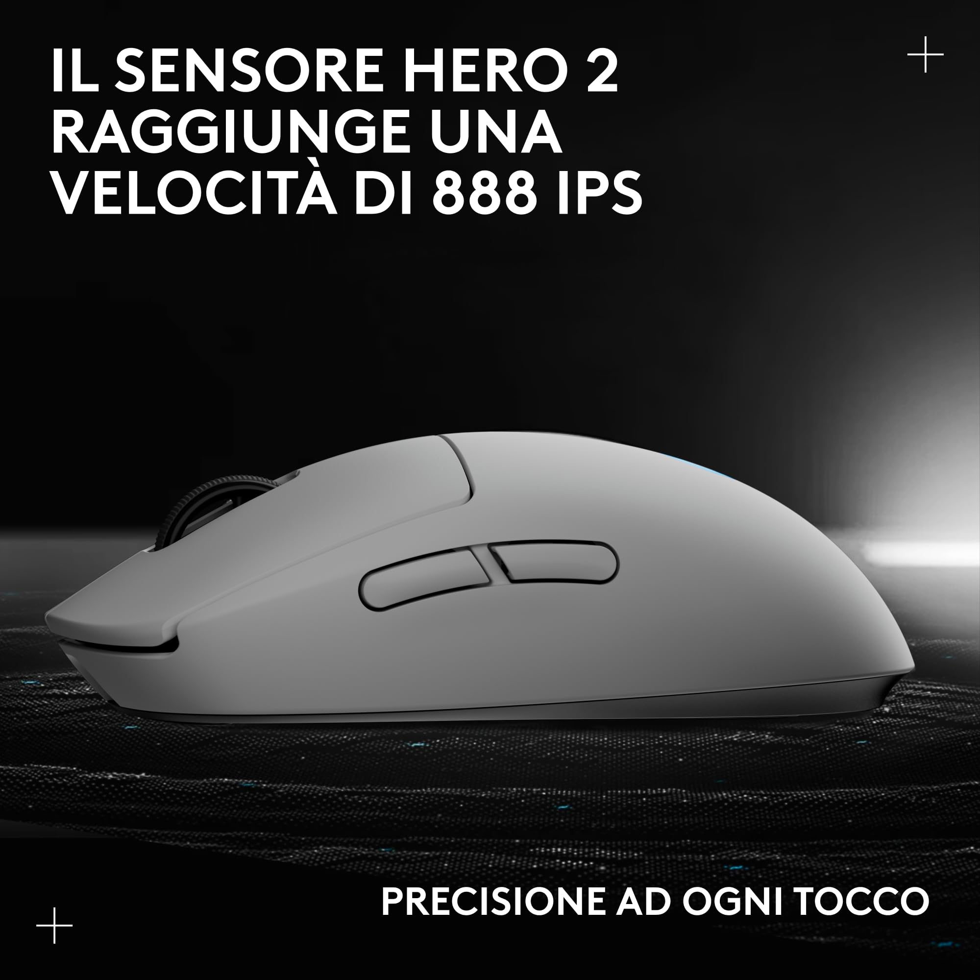 Logitech G PRO 2 LIGHTSPEED Mouse da gioco senza fili, East Europe Pachage, fino a 4 pulsanti laterali magnetici personalizzabili e commutabili, ricarica USB-C, sensore da 32k DPI per PC/Mac
