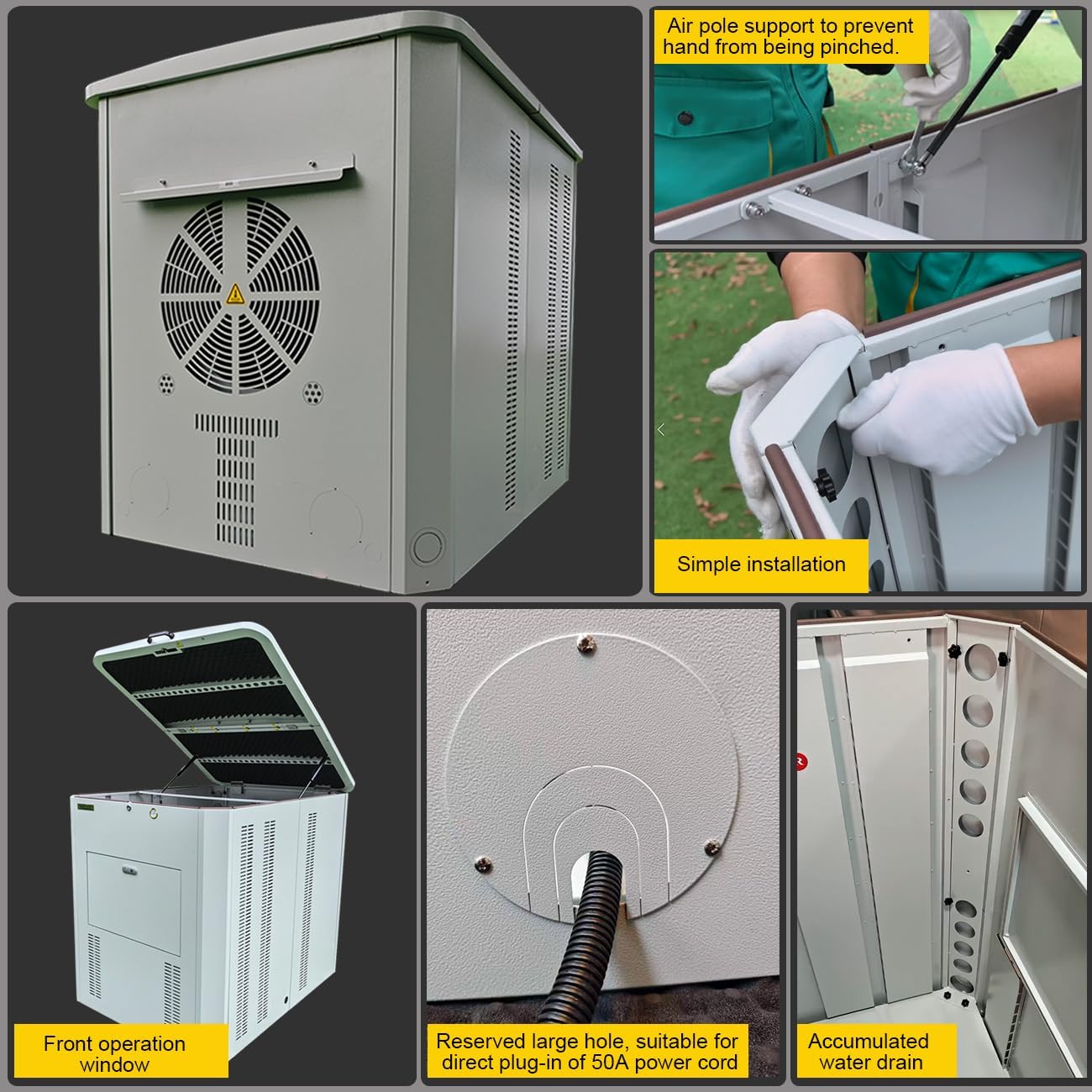 Generator Housing-(Internal Dimensions: 43 Inches Deep X 35.9 Inches Wide X 41 Inches High) Galvanized Steel With Exhaust Pipe Kit.