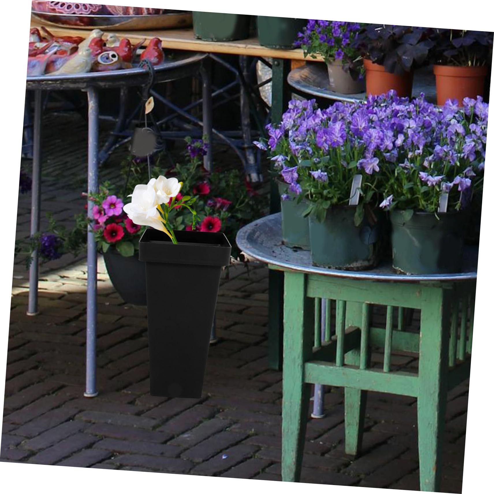 VILLCASE Blumeneimer 2 Stück aus Kunststoff, Leicht und Robust für Blumen