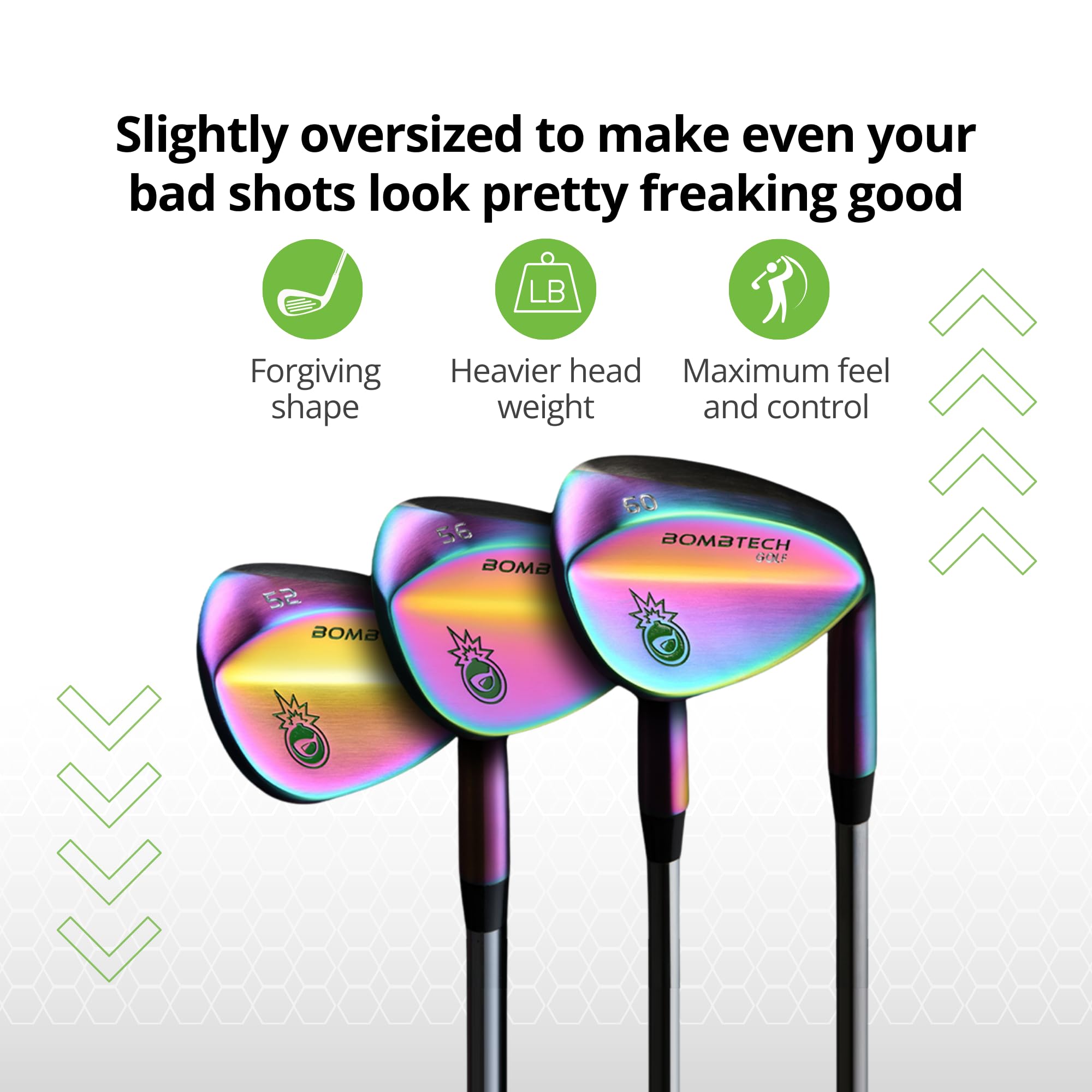 Bombtech Golf Herren Bombtech 52, 56, 60 Wedge Set Golfschläger