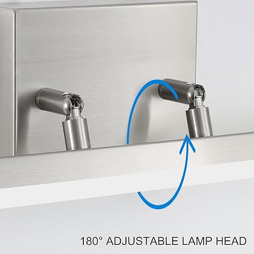 Miniatura 6 de Lámpara LED de tocador de 36 pulgadas, 36 W, 2500 lm, moderna lámpara de baño ajustable de níquel cepillado sobre el espejo, barra de luz regulable