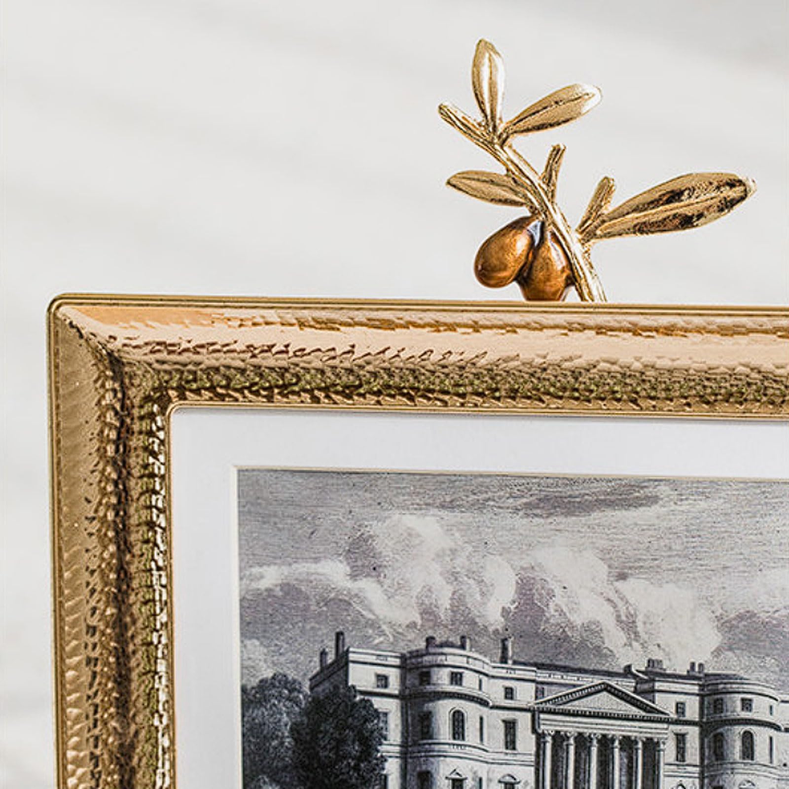 6 cali styl retro artystyczna ramka na zdjęcia, metalowa rama, europejski ornament dekoracyjny, wzór liści gałęzie 3D złota