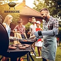 Vista 5 de Leather-Welding-Gloves Heat/Fire-Resistant Kevlar-Gloves for BBQ,Grill,Camping,Stick,Animal-Handling-Gloves