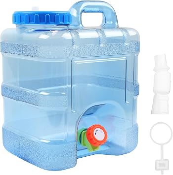 Water Container with Tap, Portable Camping Water Container, BPA-Free Drink Water Carrier, Easy Clean Water Tank, for Home, Camping Outdoor, Party, Van, RV, School, Emergency
