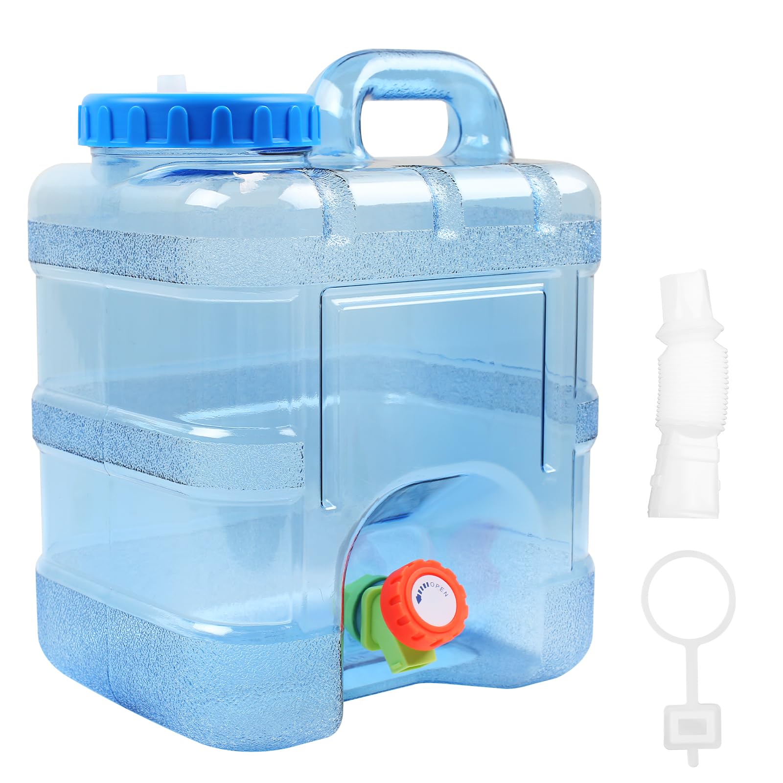 TIHOOK 10/12/18L Water Container with Tap, Portable Camping Water Container, BPA-Free Drink Water Carrier, Easy Clean Water Tank, for Home, Camping Outdoor, Party, Van, RV, School, Emergency