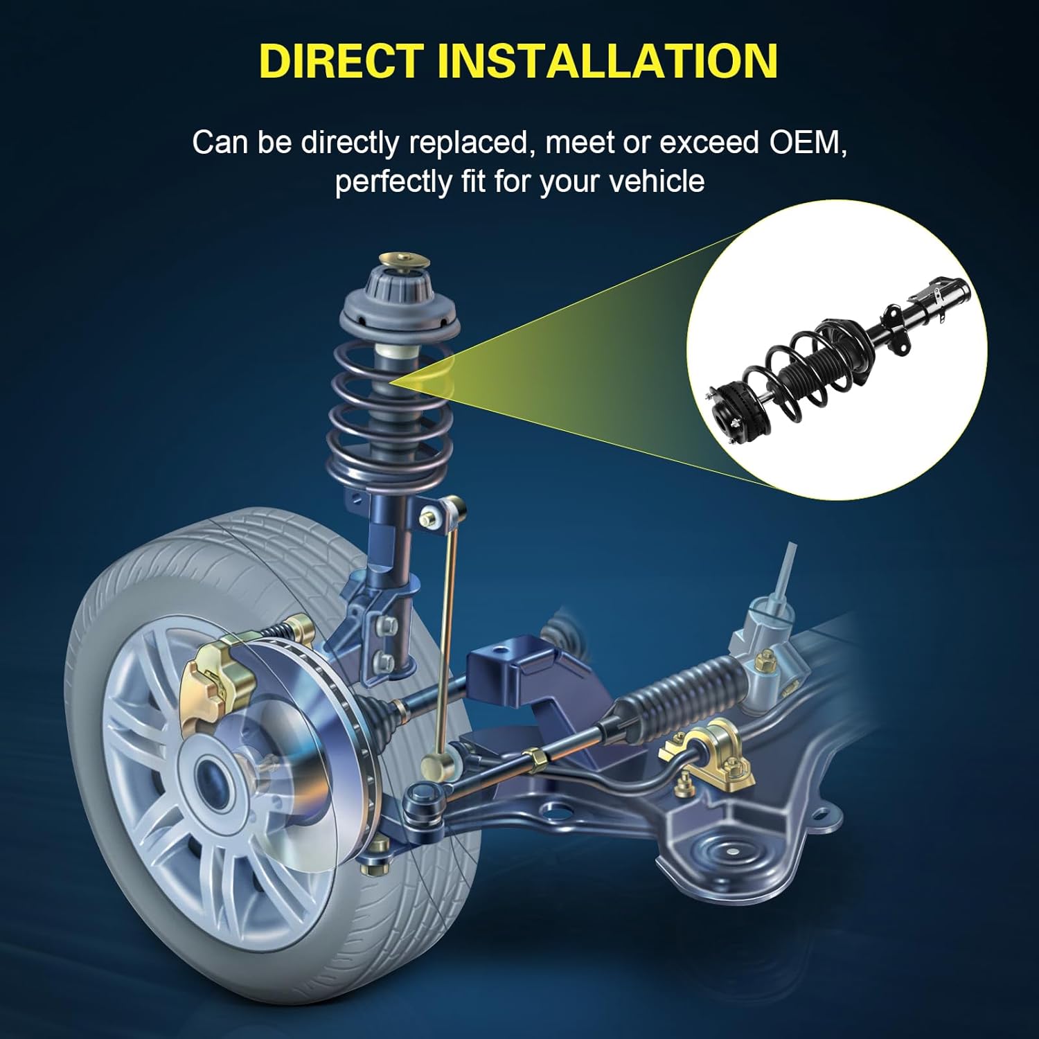 Front Right and Left Struts Assembly Shock Absorber with Coil Spring for Chrysler Town & Country 2008-2016 for Dodge Grand Caravan 2008-2019,171128R 171128L