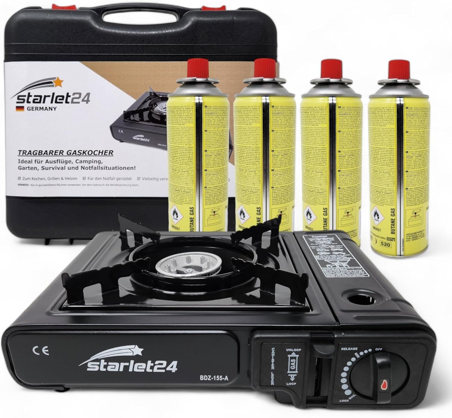 Starlet24 - Hornillo de Gas Compacto para Camping