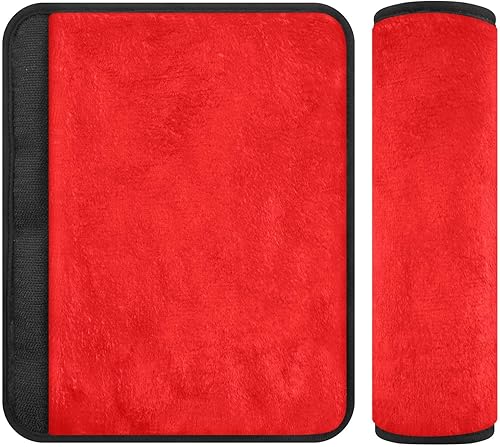 Miniatura 1 de Almohadillas de cinturón de seguridad rojas Funda suave para cinturón de seguridad para niños, acolchado para cinturón de seguridad de automóvil,