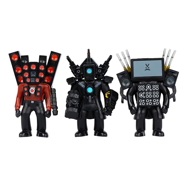 Foto 4 de 6 de Skibidi Toilet Titan - Pack Oficial de 3 Figuras Coleccionables Color Negro