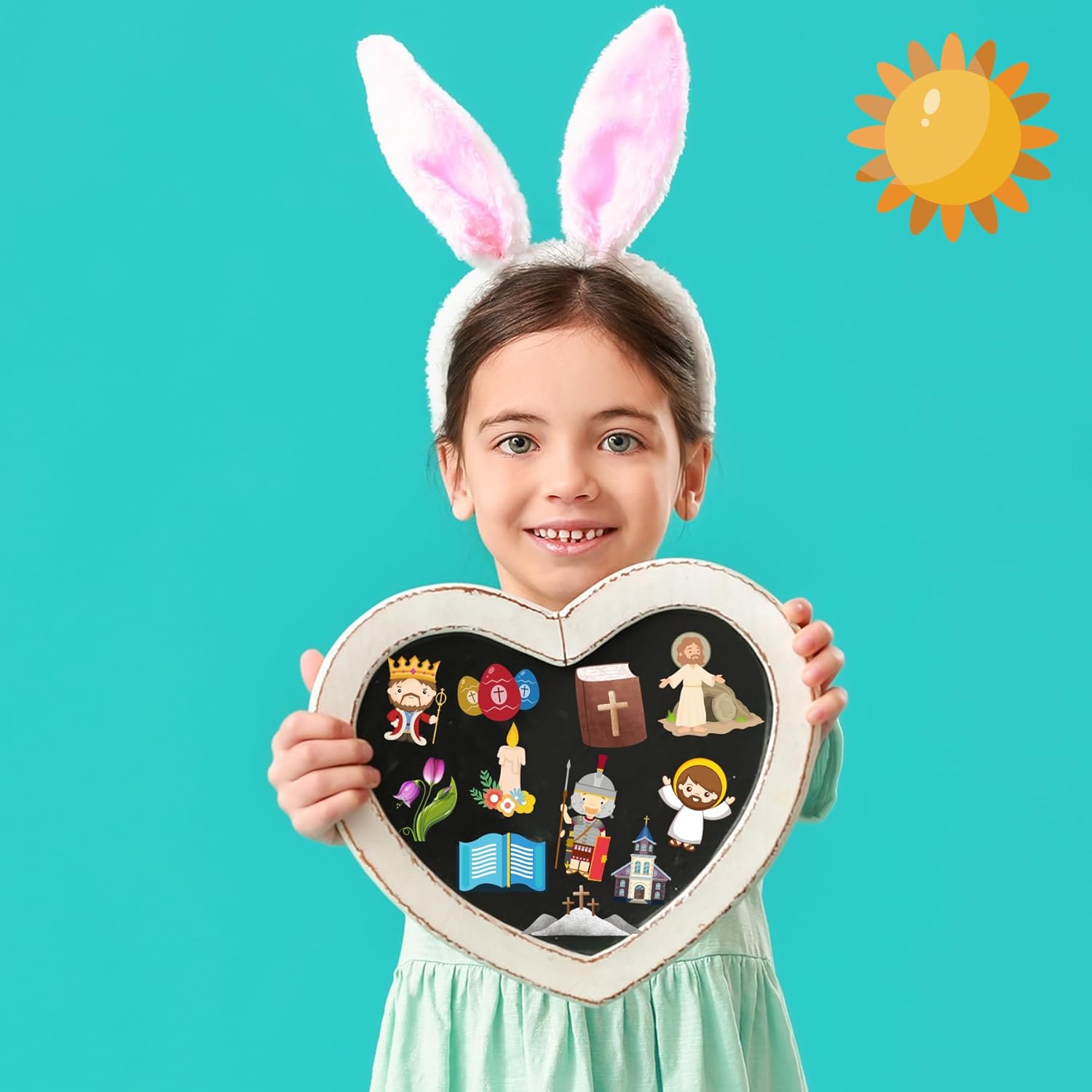 585PCS Easter Stickers Religious,30 Sheets Christian Easter Stickers,He is Risen Stickers for Kids Envelopes Cards,Easter Party Supplies Favors