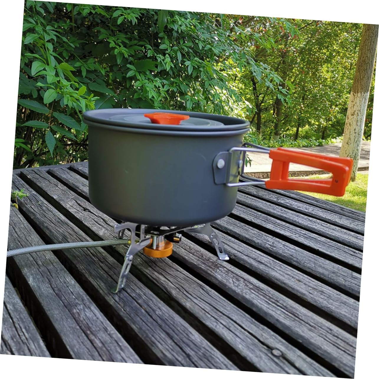 -1 Camping Cooking Set 3-Piece Outdoor Cookware Aluminum Alloy Pot Set Lightweight for Backpacking