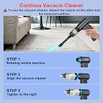 JVSCAM Compressed Air Duster,150000RPM Électrique Air Duster, Aspirateur & Aspirateur 3-in-1, Rechargeable avec 3-Gear Vitesse de vent réglable pour le clavier, l'ordinateur, la voiture, la maison et le sac de stockage scellement