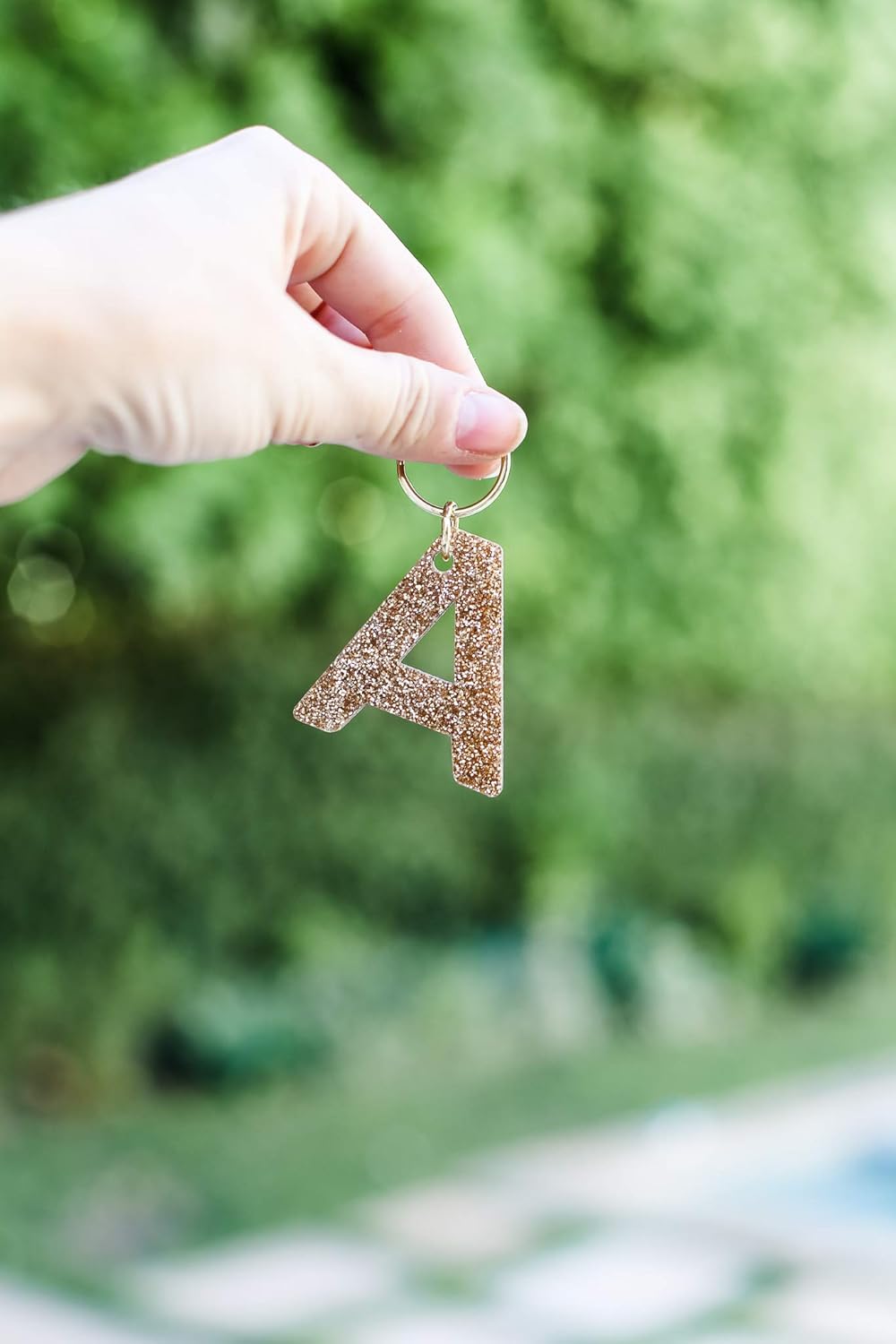 Lucky Feather Initial Keychain | Initial Bag charm for Purses, Backpacks & Keys | Glitter Design | Gift for Women & Girls - Image 4