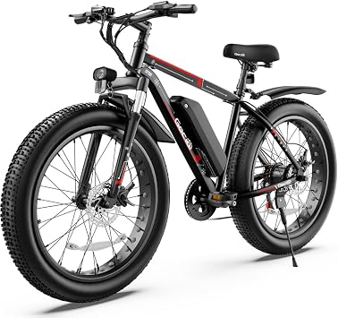 GOCIO 26" Fat Tire Electric Bike for Adults - 48V 750W Powerful Motor, 40 Miles Range, Dual Suspension, All-Terrain E-Bike