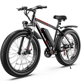 GOCIO 26" Fat Tire Electric Bike for Adults - 48V 750W Powerful Motor, 40 Miles Range, Dual Suspension, All-Terrain E-Bike - Amazon product rated Grade A