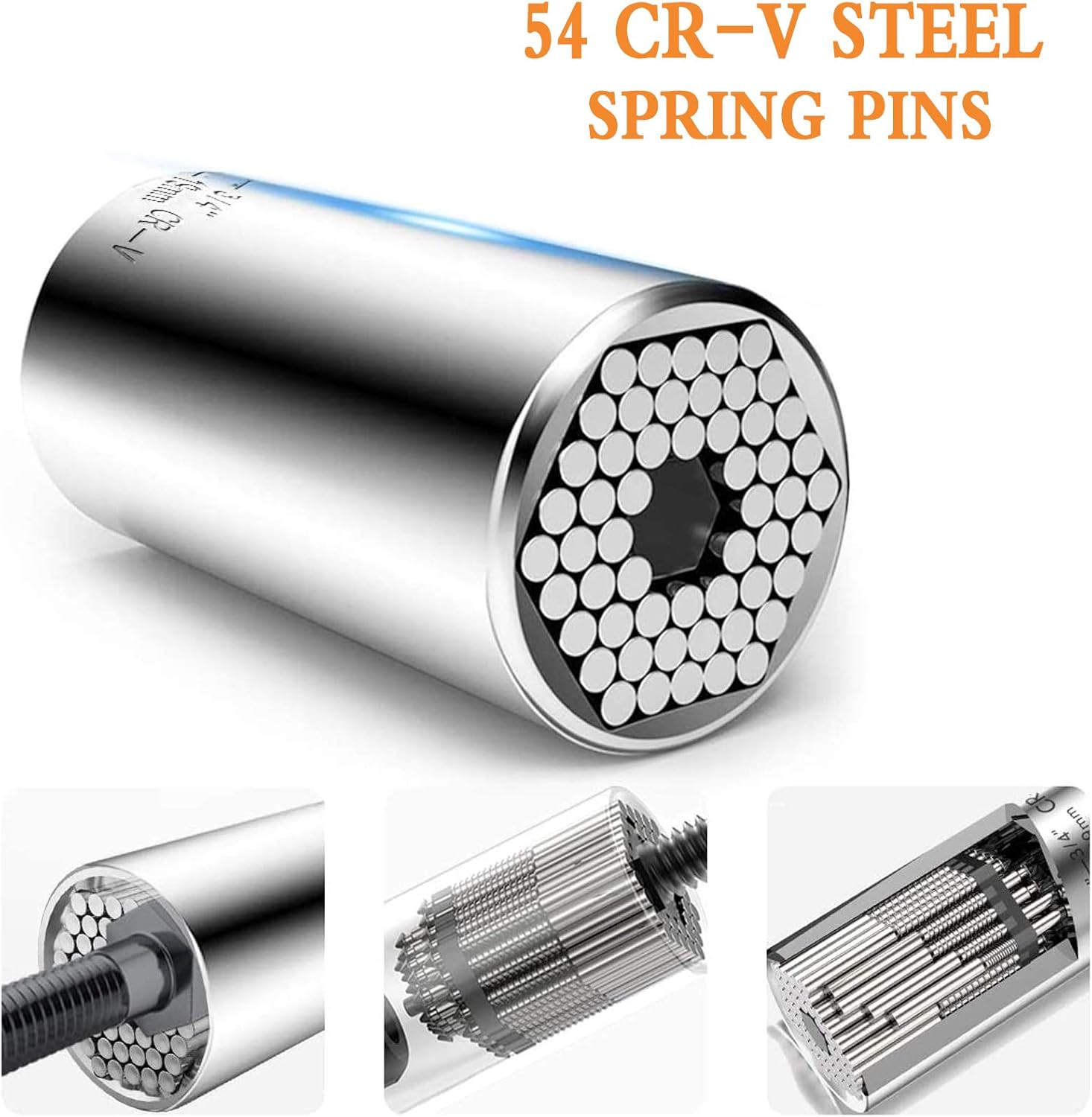 70% Off Discount Stocking Stuffers Universal Socket Tools - Power Drill Adapter, Multi-function Tools Socket Set，Chrome Vanadium Steel Super Universal Socket Grip Gadgets for Men, Women,Husband， Boyfriend(7-19mm) (1)