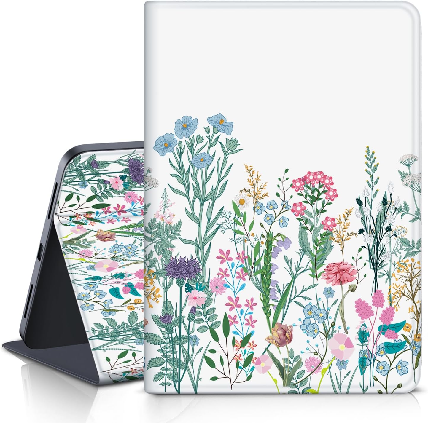 Case for iPad 10th Generation 2022 iPad 10.9 Inch - Multi-Angle Viewing & Auto Wake/Sleep, PU Leather Protective Folio Stand Cover for iPad 10th Gen 10.9 inch 2022, Soft TPU Back, Blue Leaves
