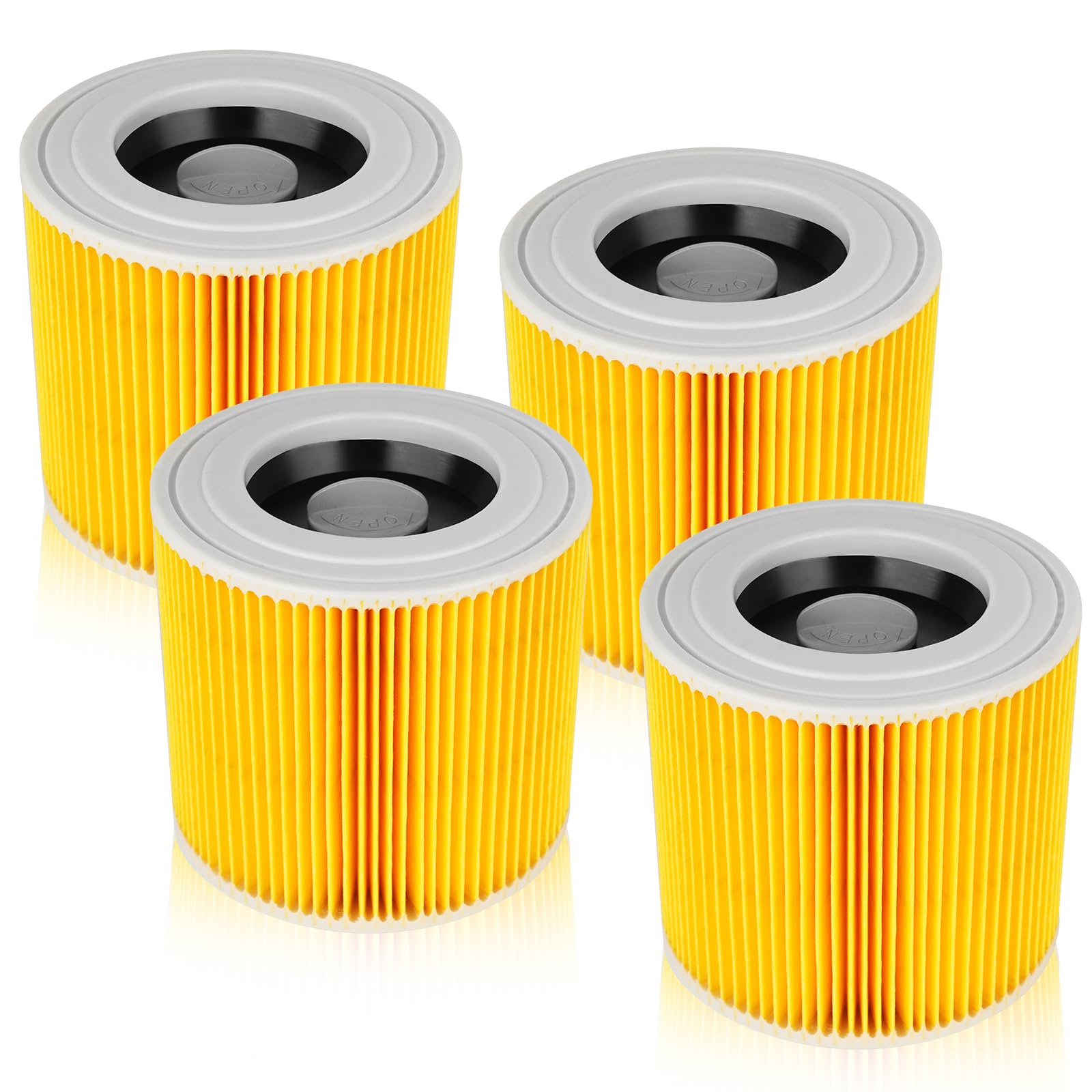 Filtre à Cartouche, 4x Filtre Aspirateur Pour Karcher, Aspirateur Pour Kärcher WD3 Premium, WD2, Filtre WD3, MV3, MV2 SE4001 SE4002,Filtre De Rechange Pour Aspirateur Pour Kärcher 6.414-552.0/64145520