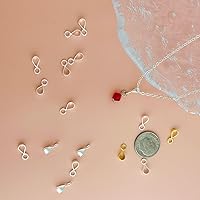 Vista 5 de OHINGLT 925 Sterling Silver Bails for Jewelry Making with Open Loop, Slider Necklace Pendant Clasp, Charm Clasp Bracelet Clips for Women Open Loop