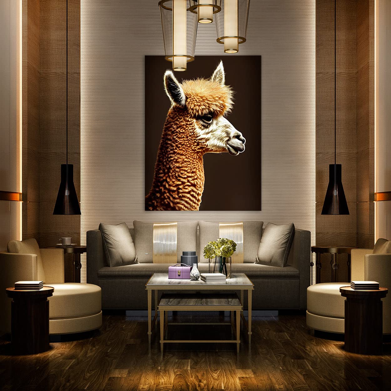 Amazon.com: Sense Canvas Alpaca 4 Canvas Art - Home Decor Wall Art