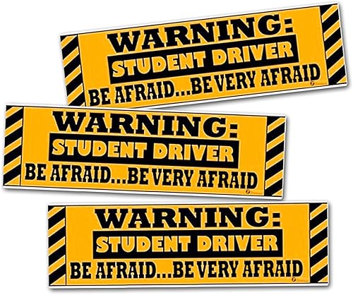 Zone Tech - Imanes para defensa del auto con leyenda "Warning Student Driver", por 3 unidades, reflectante de calidad premium. Letrero de seguridad
