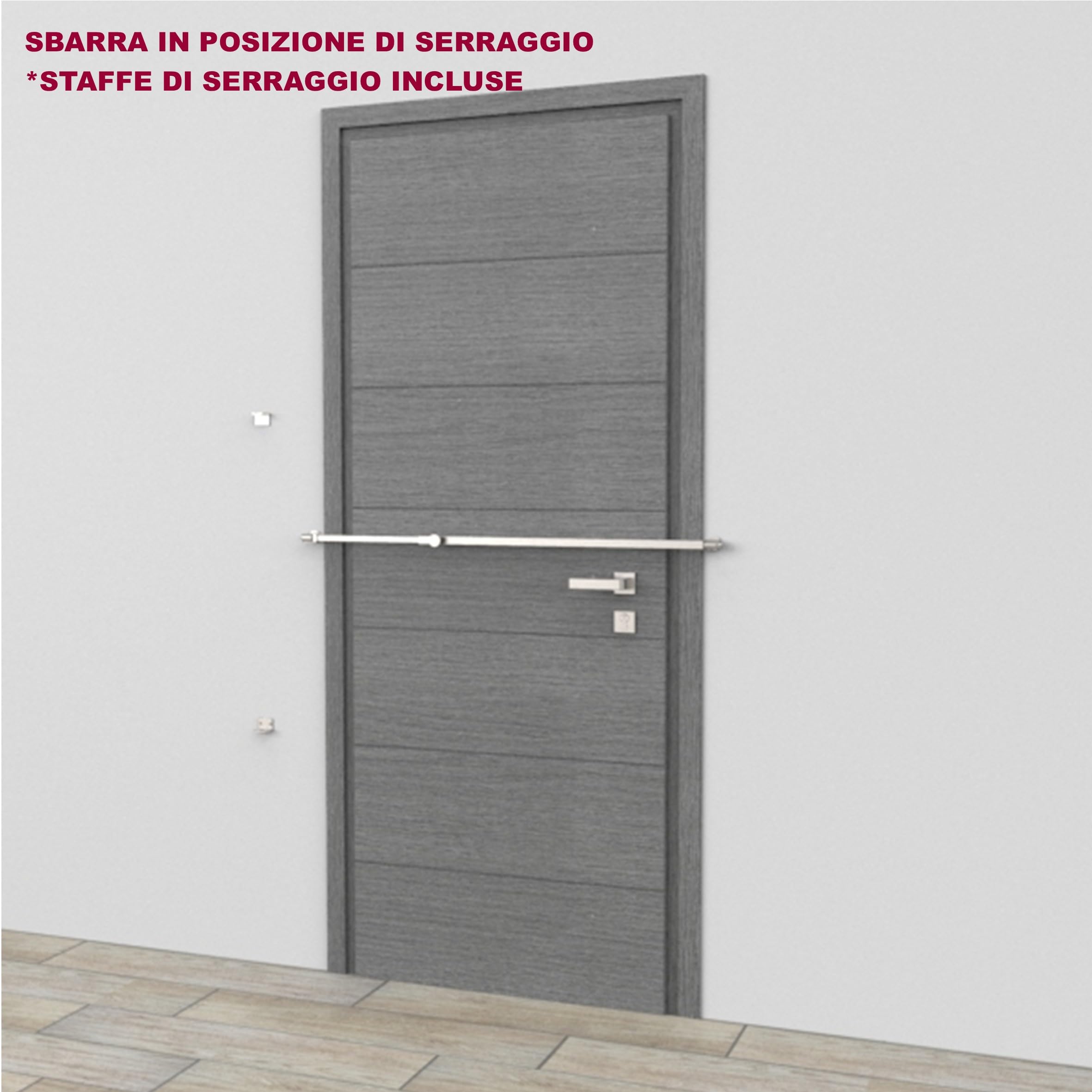 Barre anti-intrusion de sécurité - acier inoxydable 316L - extensible de 700 à 1200 mm. - anti-effraction - antivol - pour portes, portes et fenêtres - résistant - haute qualité - DimAccessoires