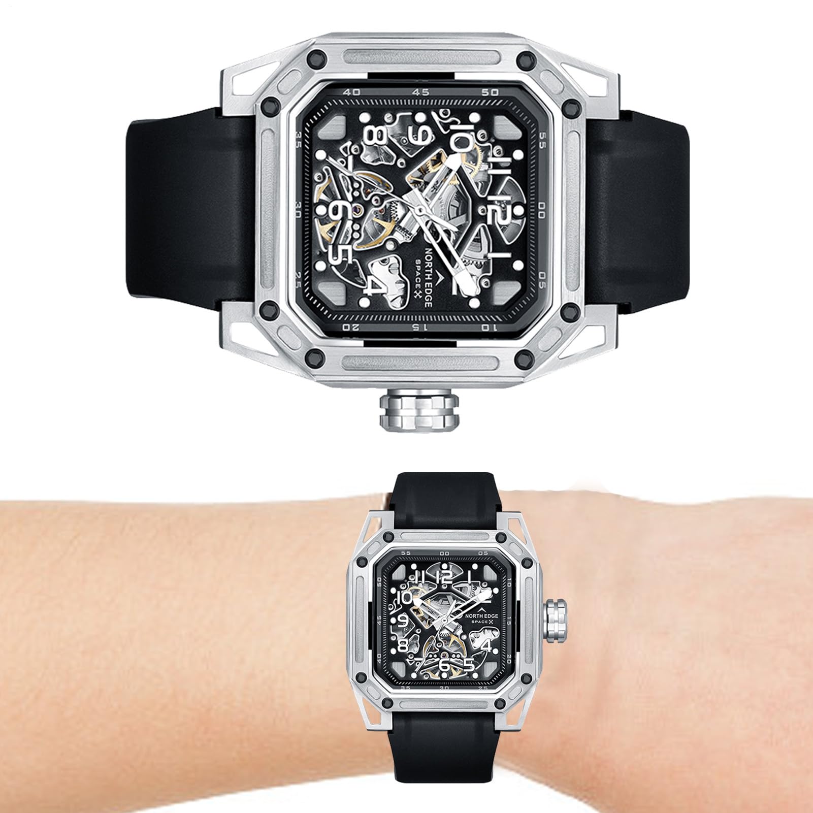 Generisch Reloj Esqueleto de Lujo para Hombre – Reloj mecánico automático