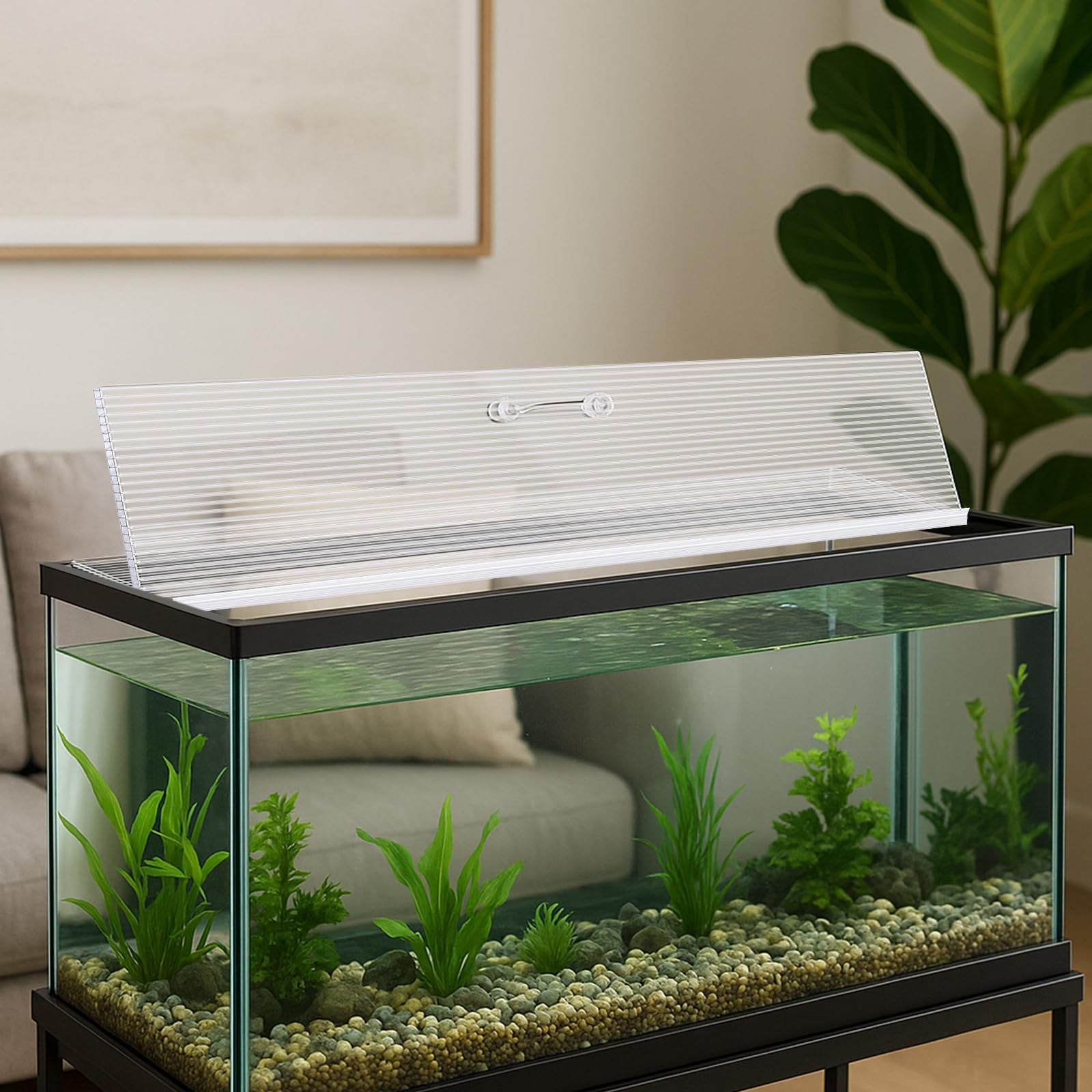 Sieral Auvent d'aquarium en polycarbonate, 91,4 x 45,7 cm, transparent, 1 pièce