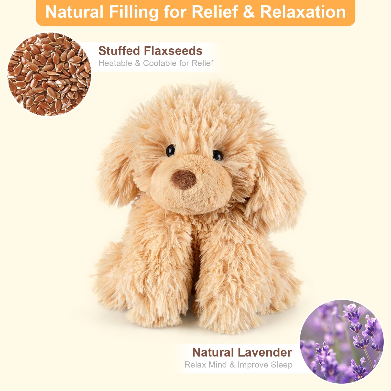 SuzziPals Warmable Golden Retriever Plush Toy, Microwavable Stuffed Animal Heating Pads for Period & Stress Relief - Image 3
