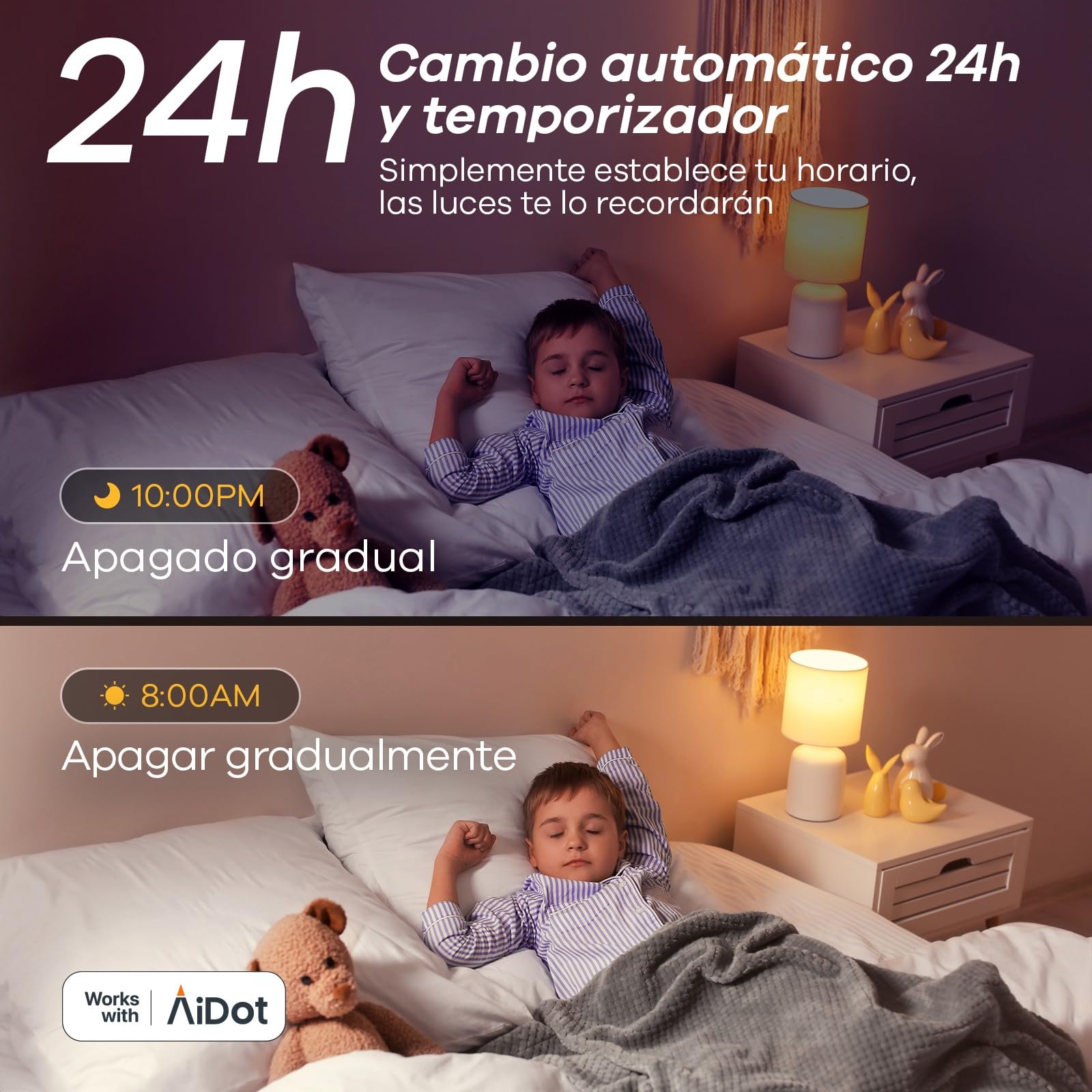 Linkind Matter Smart RGBTW Bombilla, WiFi LED E27, Bombilla Multicolor RGB/RGBTW 1800K-6500K, Compatible con Alexa Google Home, 9W equivalente a 60W, paquete de 4