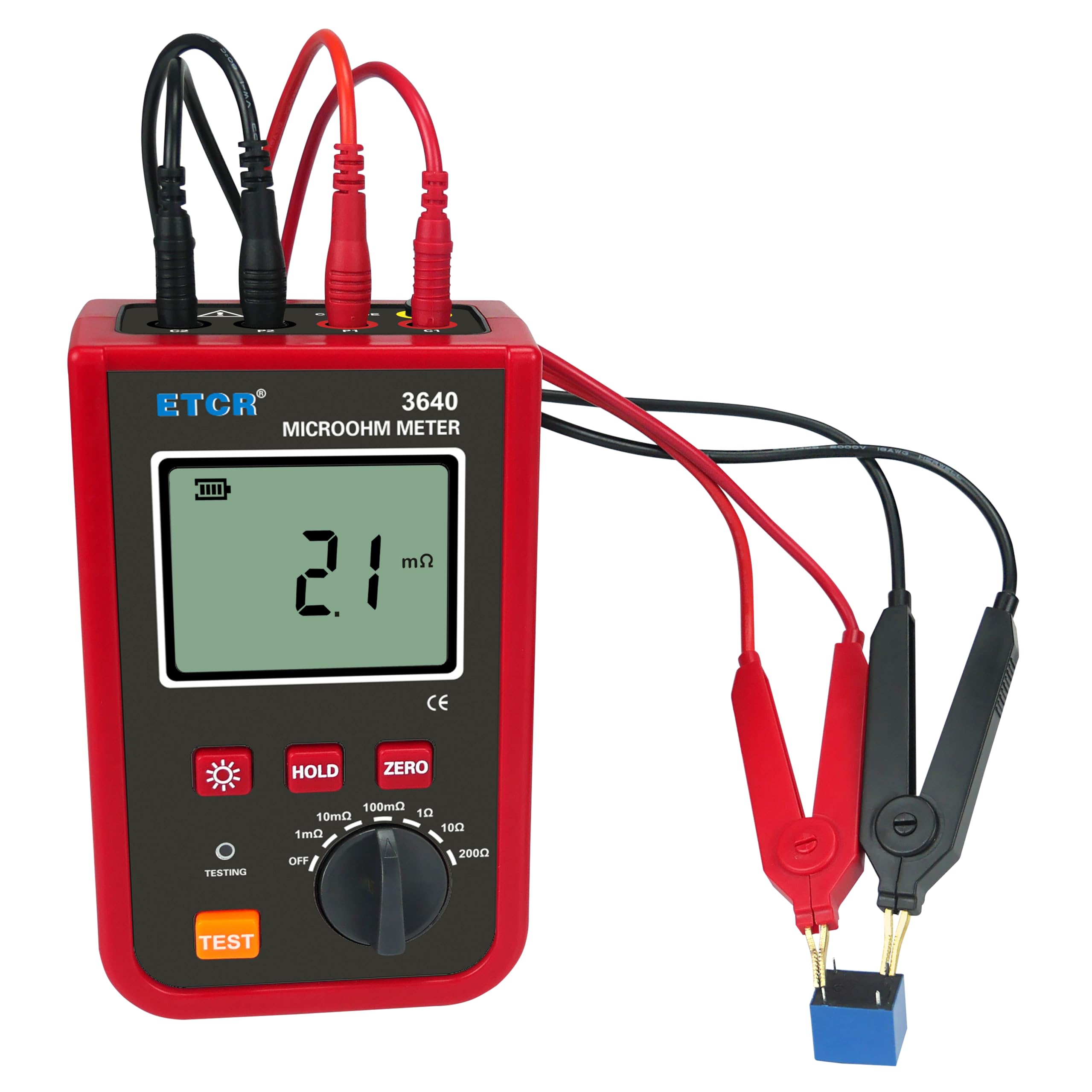 ETCR3640 Digital Milliohm Meter 1u? to 200? High Precision Microohm Meter 4 Wire Micro Ohm Tester Meter with Data Logging