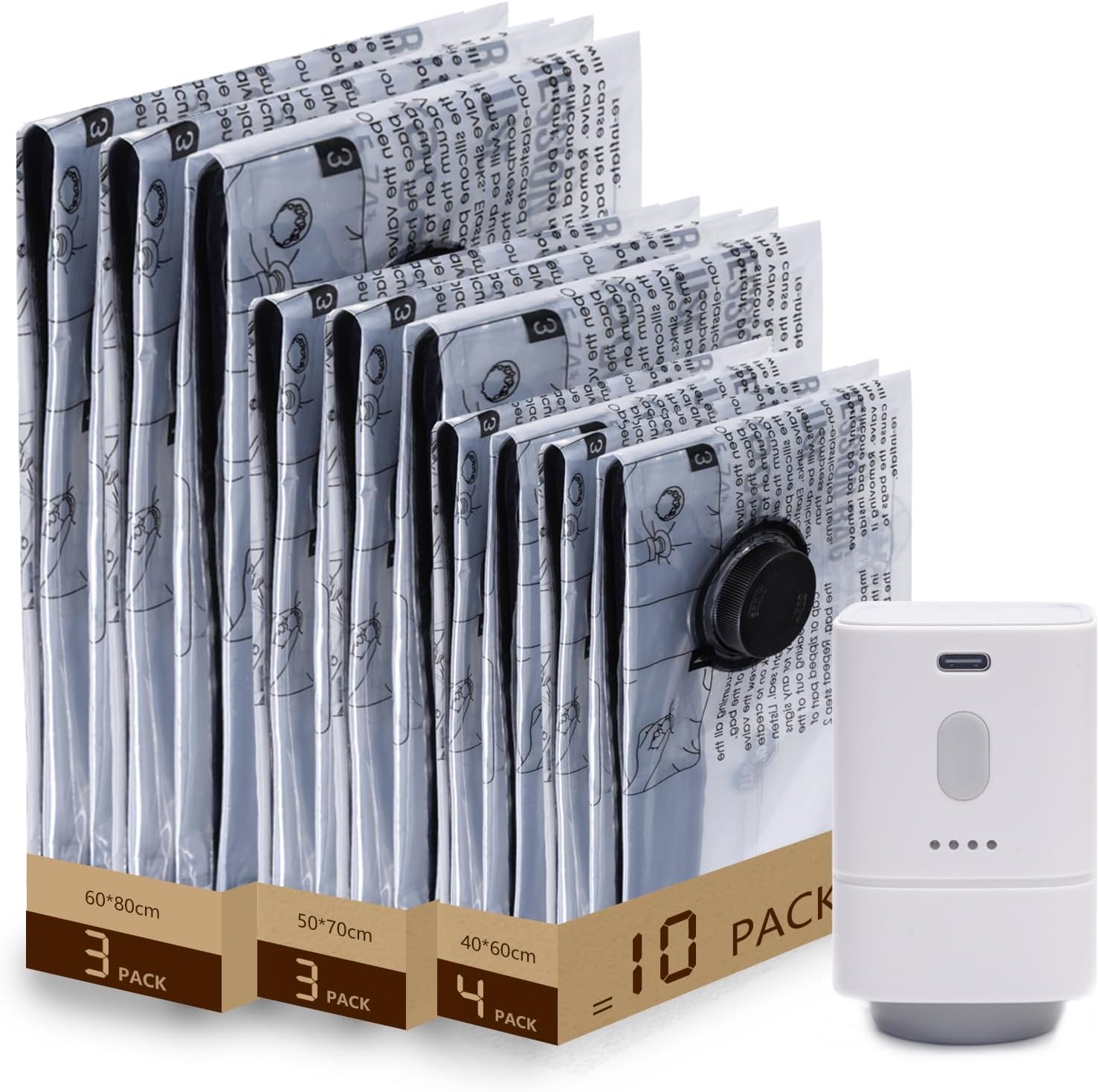 10 bolsas para almacenamiento al vacío con bomba eléctrica inalámbrica por 17,69€ eligiendo envío sin prisa y usando el #código: FV8VTXZV