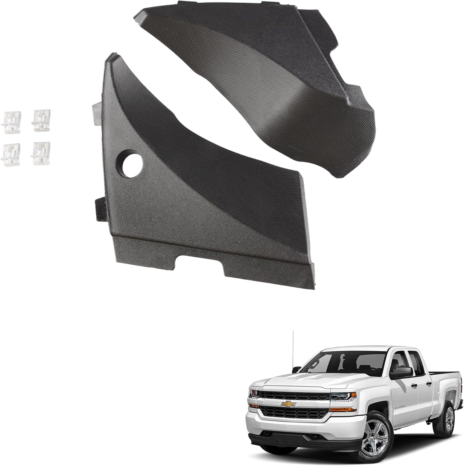 1 Pair Windshield Wiper Cowl End Cap Panel Compatible for 2014-2019 Chevy Silverado 1500 2500 3500 & 2014-2019 GMC Sierra Replace 23178017 22776513